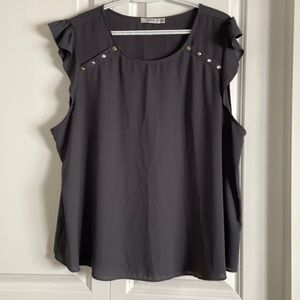 Ricki’s grey ruffle shoulder top